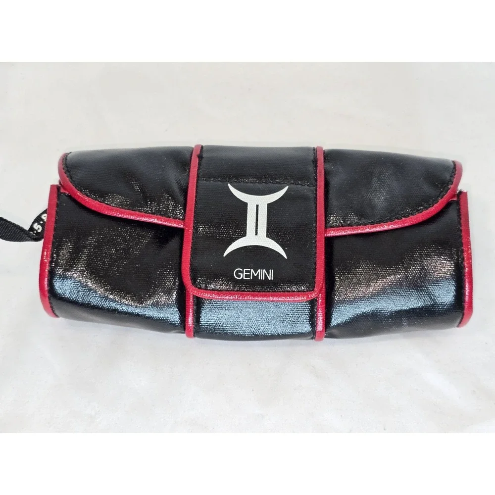 Inspiration Gemini Zodiac Makeup Bag Black Red Travel‎ Toiletry Organizer Case
